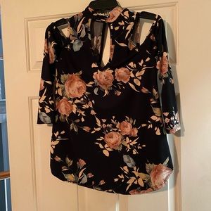 Flowered off shoulder top